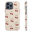 Cherry Pattern Phone Case — Cute Retro Red Cherries on Cream
