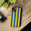 Blue and Yellow Striped Phone Case - Tough Cases