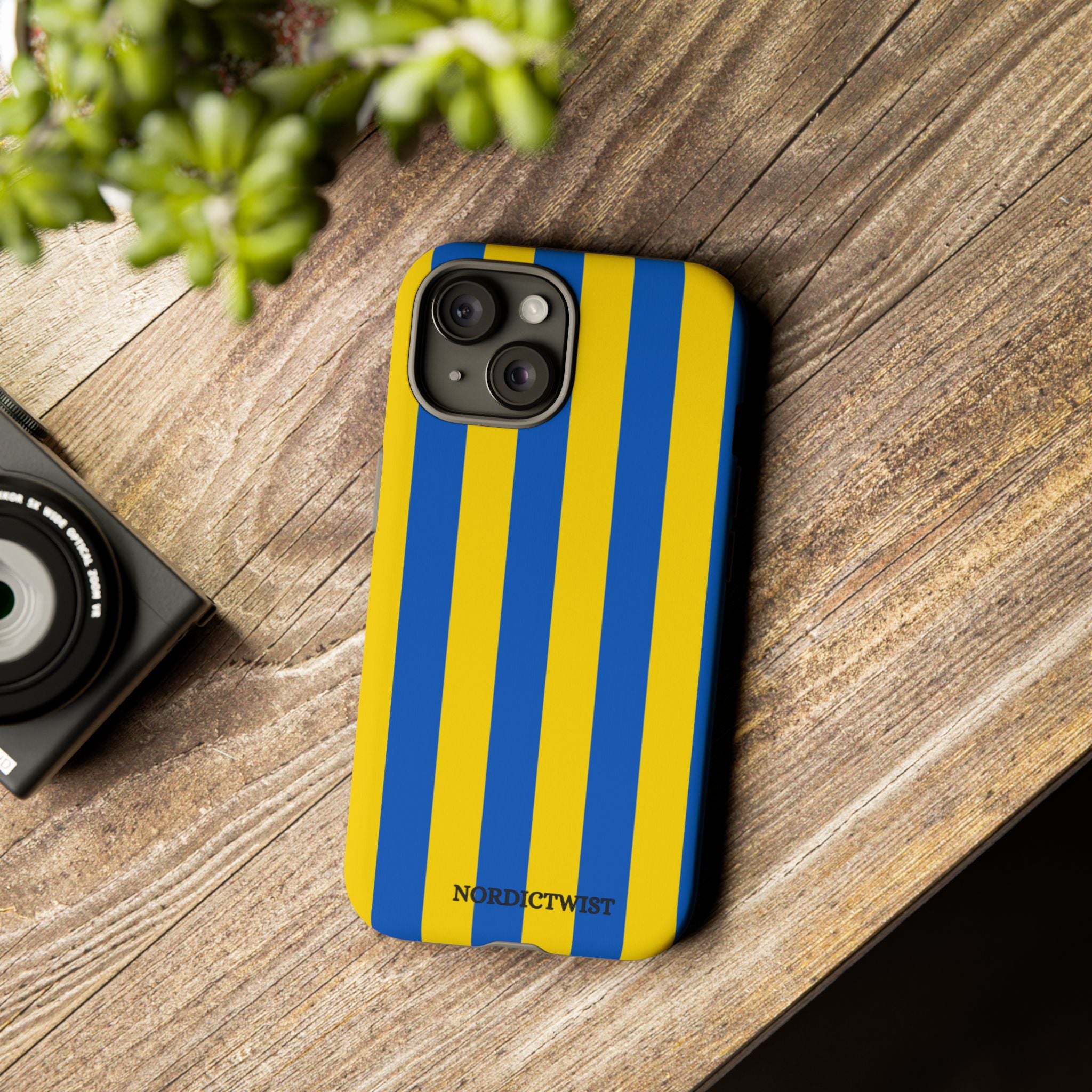 Blue and Yellow Striped Phone Case - Tough Cases