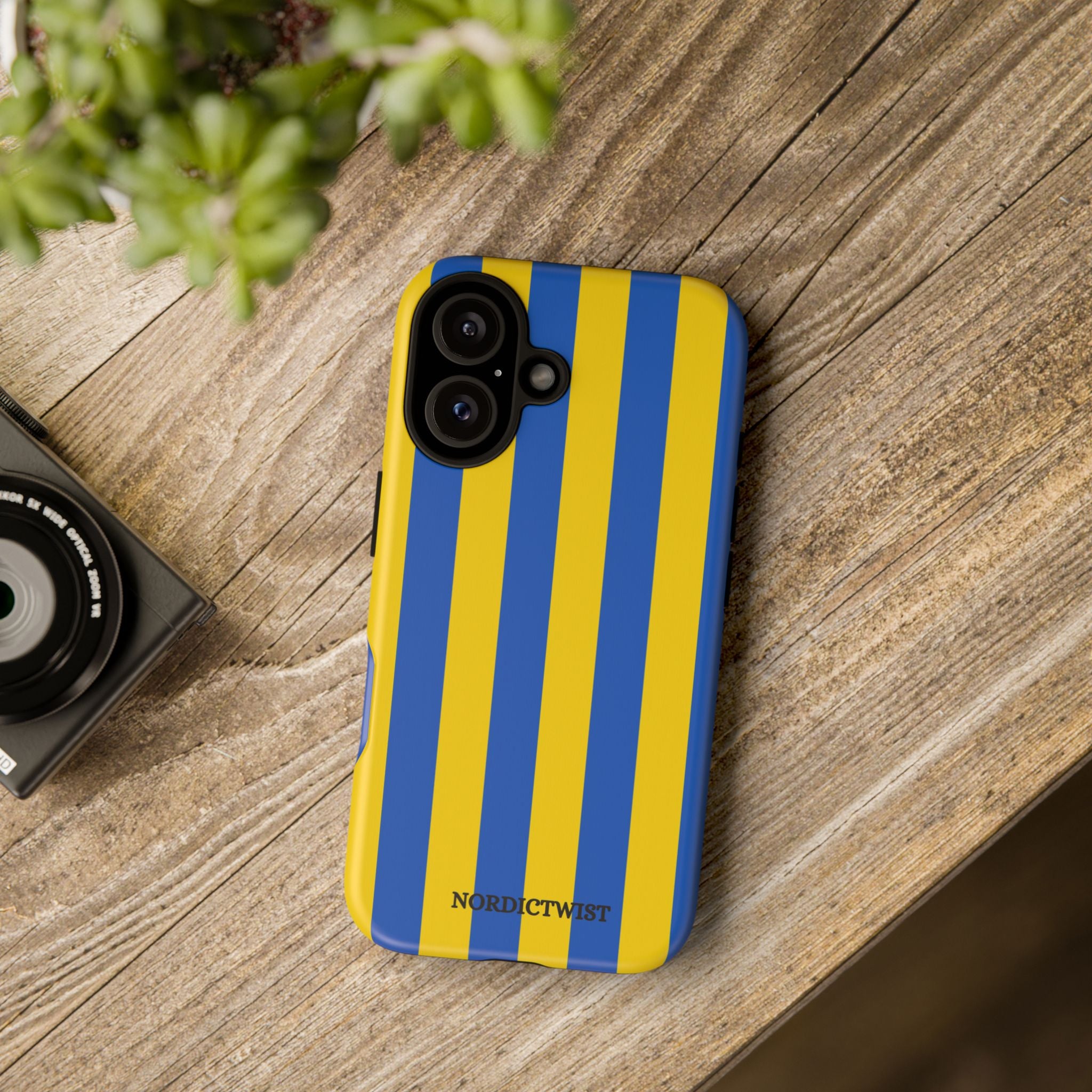 Blue and Yellow Striped Phone Case - Tough Cases