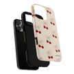 Cherry Pattern Phone Case — Cute Retro Red Cherries on Cream