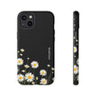 Daisy Floral Tough Phone Case – Protective Black Phone Cover with White Daisies
