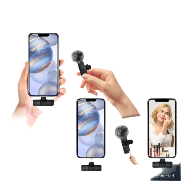 Trådlös Lavalier-mikrofon Portabel Lösning För Mobil Inspelning