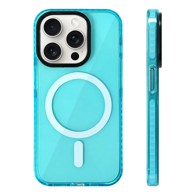 Transparent Neon Color MagSafe Phone Case