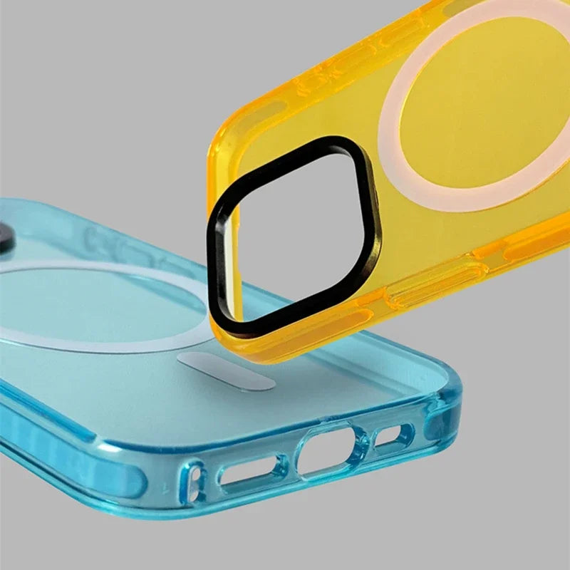 Transparent Neon Color MagSafe Phone Case