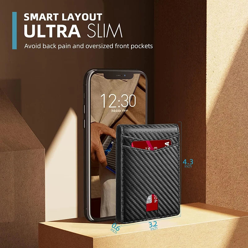 Stilren unisex-plånbok i PU-läder med randigt mönster