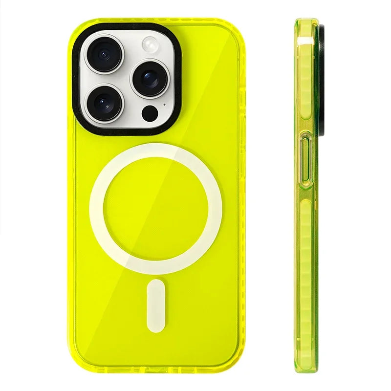 Transparent Neon Color MagSafe Phone Case