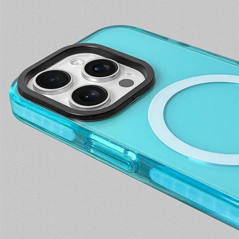 Transparent Neon Color MagSafe Phone Case