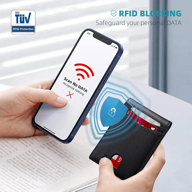 Glittrande unisex-plånbok i mikrofiberläder med rutmönster