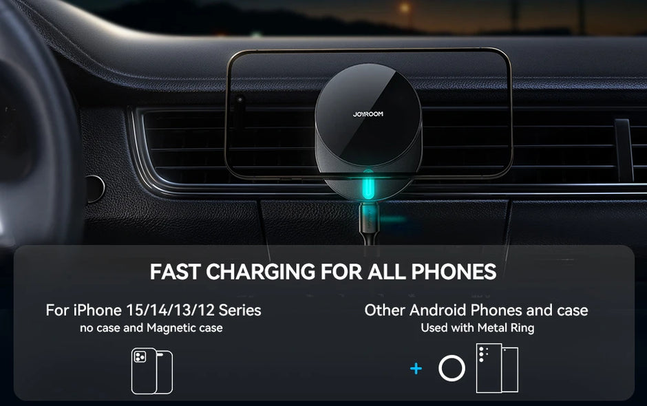 Joyroom 15W Magnetisk Trådlös Bilhållare & Laddare
