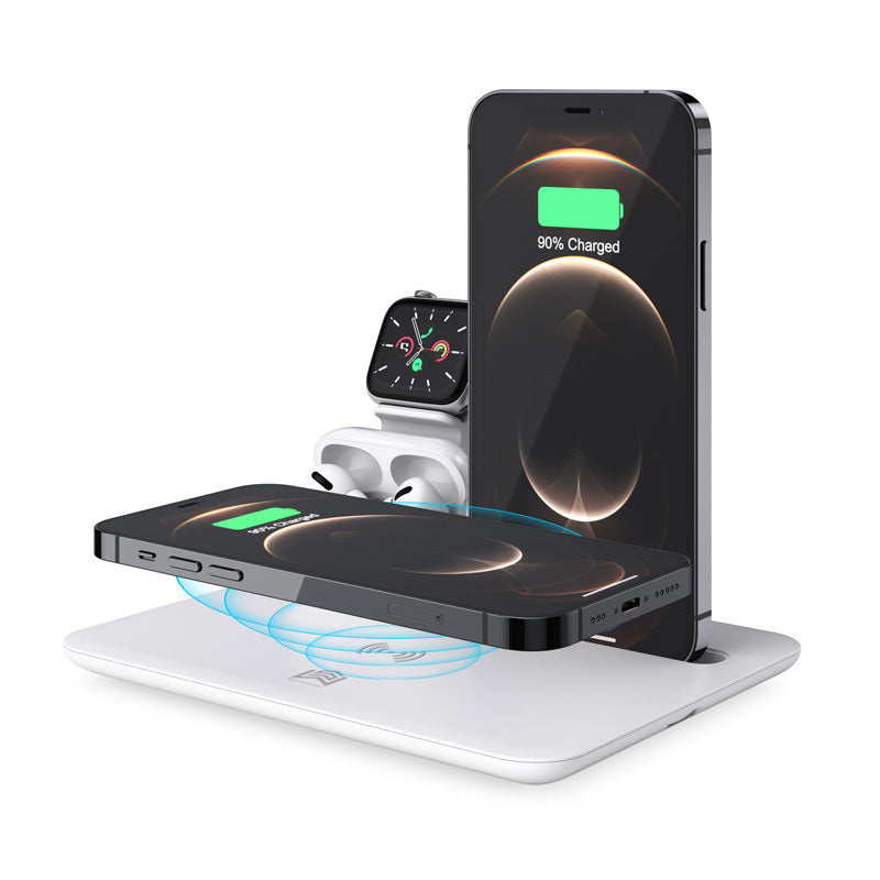 Trådlös Telefonladdare Klocka Hörlurar Ställ Desktop