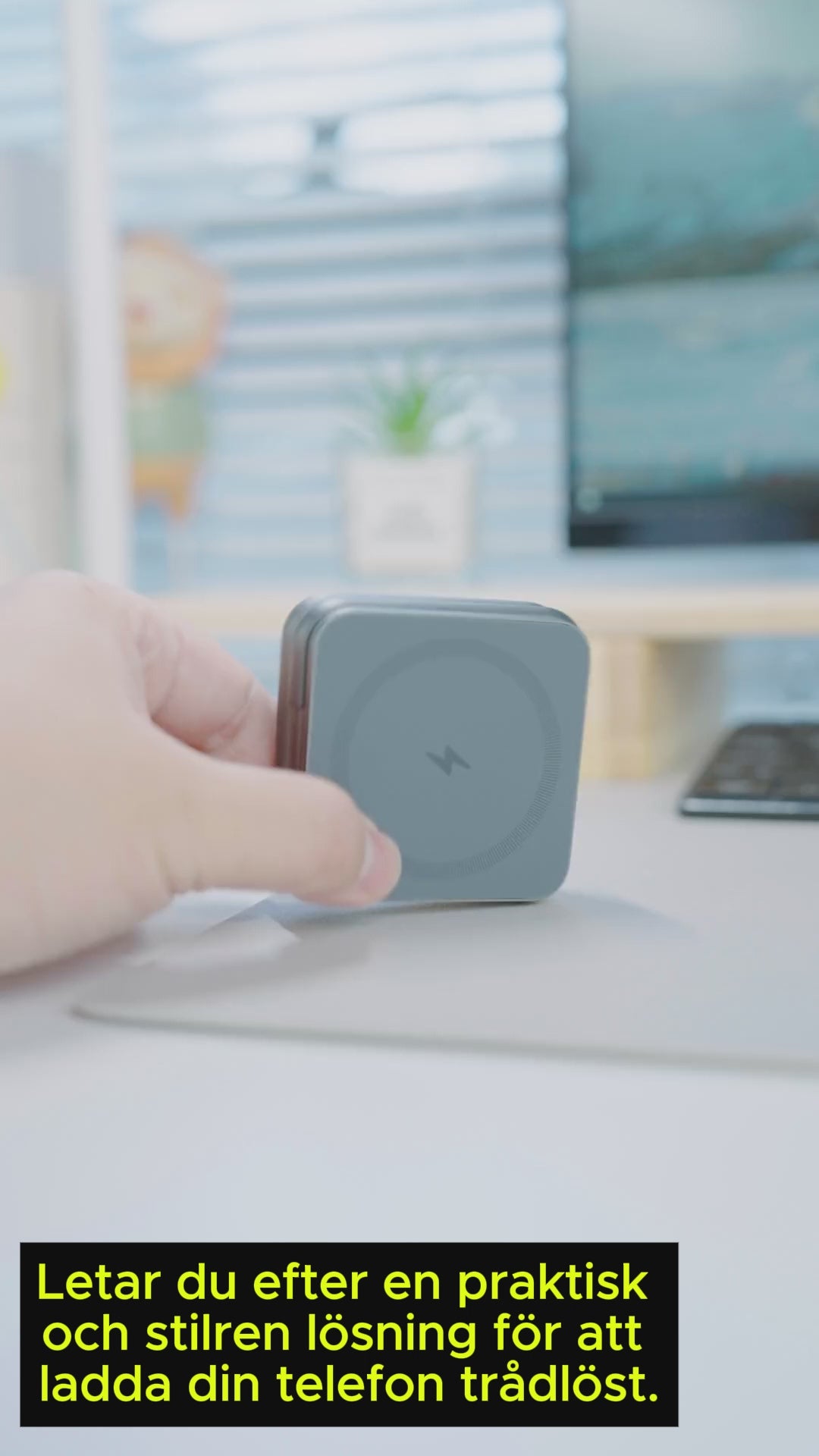 Magnetisk Sugfunktion Trådlös Laddning Och Vikbar Mobilhållare